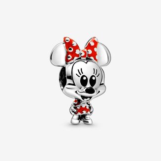 Pandora Pandora Bedel 798880C02 Zilver Disney Minnie met Rood en Zwart Emaille