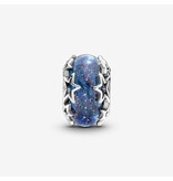 Pandora Pandora 790015C00 Bedel in 925 zilver met galazy glitters en blauw Murano glas