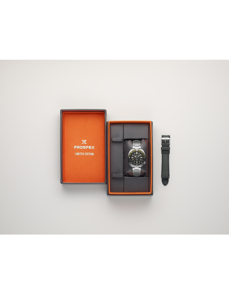 Seiko Seiko SRPK77K1 Heren horloge Prospex automaat staal met grijze wijzerplaat met extra band in donker grijs limited edition