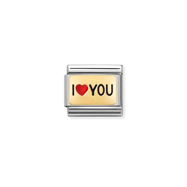 Nomination Nomination Schakel 030284/52 Composable Classic Staal met 18k Geelgouden I Love You