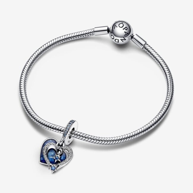 Pandora Pandora 792356C01 Bedel in 925 zilver vallende sterren met maanlicht blauwe kristallen, zirkonia's en blauwe enamel