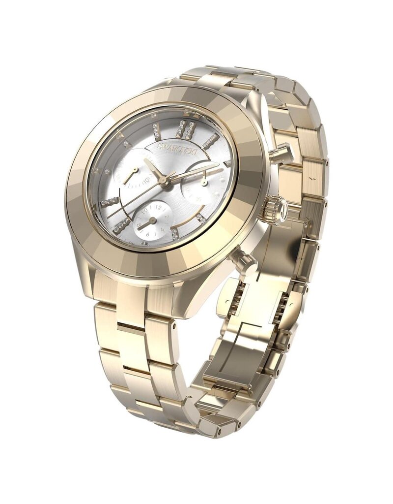 Swarovski Swarovski Dames Horloge 5610517 Staal Quartz Chronograaf met Gouden Plating