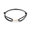 Blinckers Jewellery Huiscollectie BJ Armband 47.00298 14k Geelgoud Schakel Satijn Zwart Koord