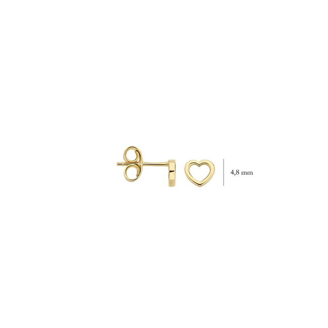 Blush Blush Oorbellen 7246YGO Oorstekers 14kr Geelgoud Hartje