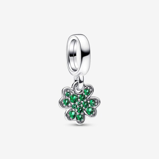 Pandora Pandora Bedel 792751C01  Zilver Klaver met Groene Steentjes