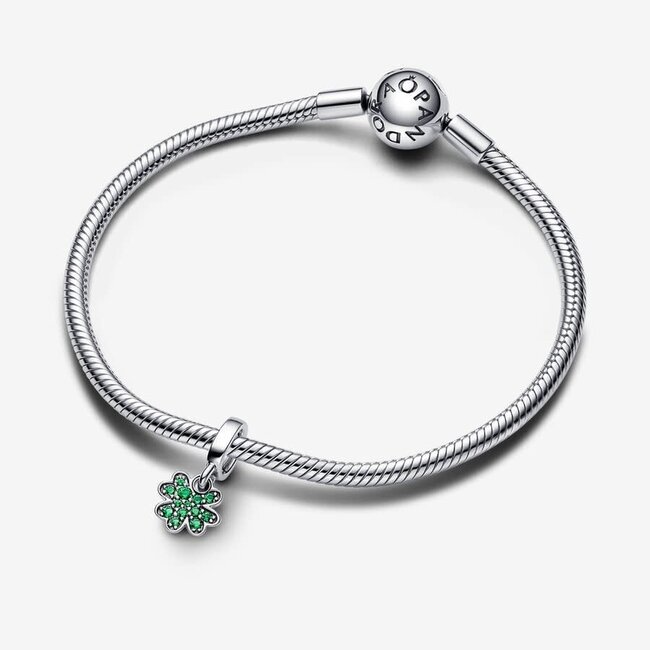Pandora Pandora Bedel 792751C01  Zilver Klaver met Groene Steentjes