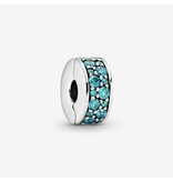 Pandora Pandora 791817MCZ clip bedel zilver met blauwe zirkonia's