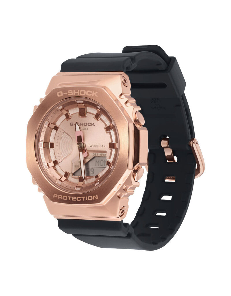 Casio G-Shock CASIO G-Shock GM-S2100PG-1A4ER horloge unisex  anadigi staal Rosé plated met zwart rubber band