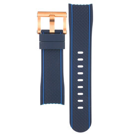 TW Steel TW Steel Horlogeband TWB181 Blauw Siliconen met Rose Plating Gesp