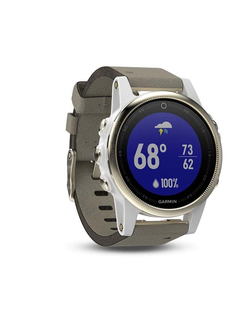 Garmin Garmin Fenix 5S Sapphire VAN €699,- NU VOOR Smartwatch Horloge Heren 42mm 010-01685-13