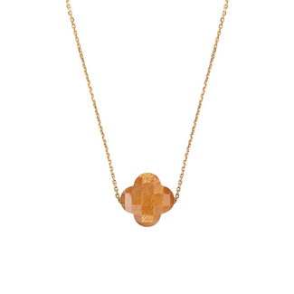 Morganne Bello Morganne Bello Collier 1013YB180 18k Geelgoud Golden Sunstone Clover 43-45cm