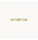 Blush Blush Solitair Ring 1200YZI/52 14k Geelgoud met Briljant geslepen Zirkonia Maat 52