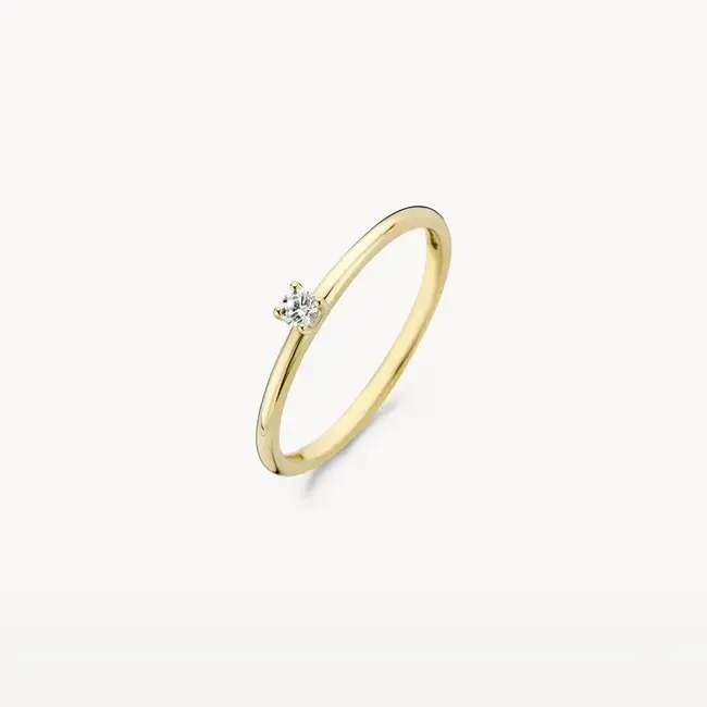 Blush Blush Solitair Ring 1200YZI/52 14k Geelgoud met Briljant geslepen Zirkonia Maat 52