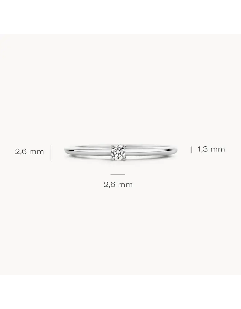 Blush Blush Ring 1200WZI/54 14k Witgoud met Zirkonia Maat 54