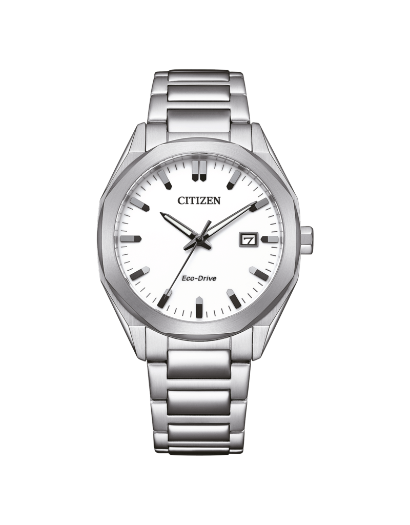 Citizen Citizen BM7620-83A Heren horloge eco-drive staal met een witte wijzerplaat
