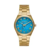 Michael Kors Michael kors MK7460 Horloge dames goudkleurig met blauwe marmerwijzerplaat
