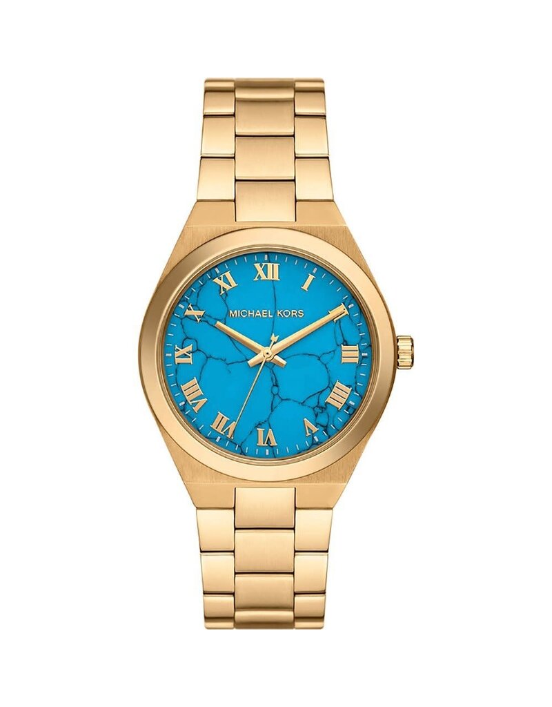 Michael Kors Michael kors MK7460 Horloge dames goudkleurig met blauwe marmerwijzerplaat