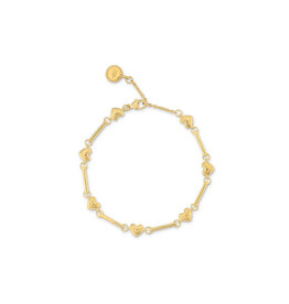 24KAE 24Kae 22463Y Armband dames met bedel hartjes en staafjes goldplated