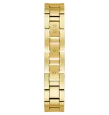 Guess Guess Dames Horloge GW0546L2 Staal met Geelgouden Plating en Zilverkleurige Wijzerplaat en Zirkonia