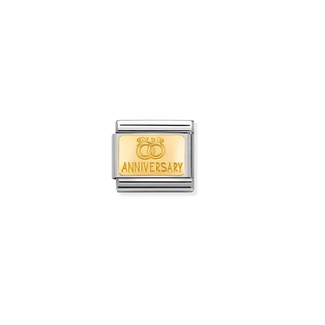 Nomination Nomination Schakel 030121-32 Composable Classic Staal met 18k Geelgouden Anniversary