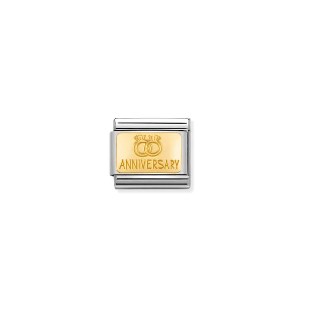 Nomination Nomination Schakel 030121-32 Composable Classic Staal met 18k Geelgouden Anniversary