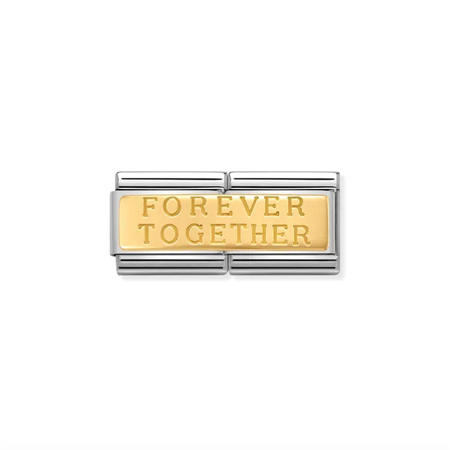 Nomination Nomination Schakel 030710-02 Composable Classic Staal 18k Geelgoud Dubbel Forever Together