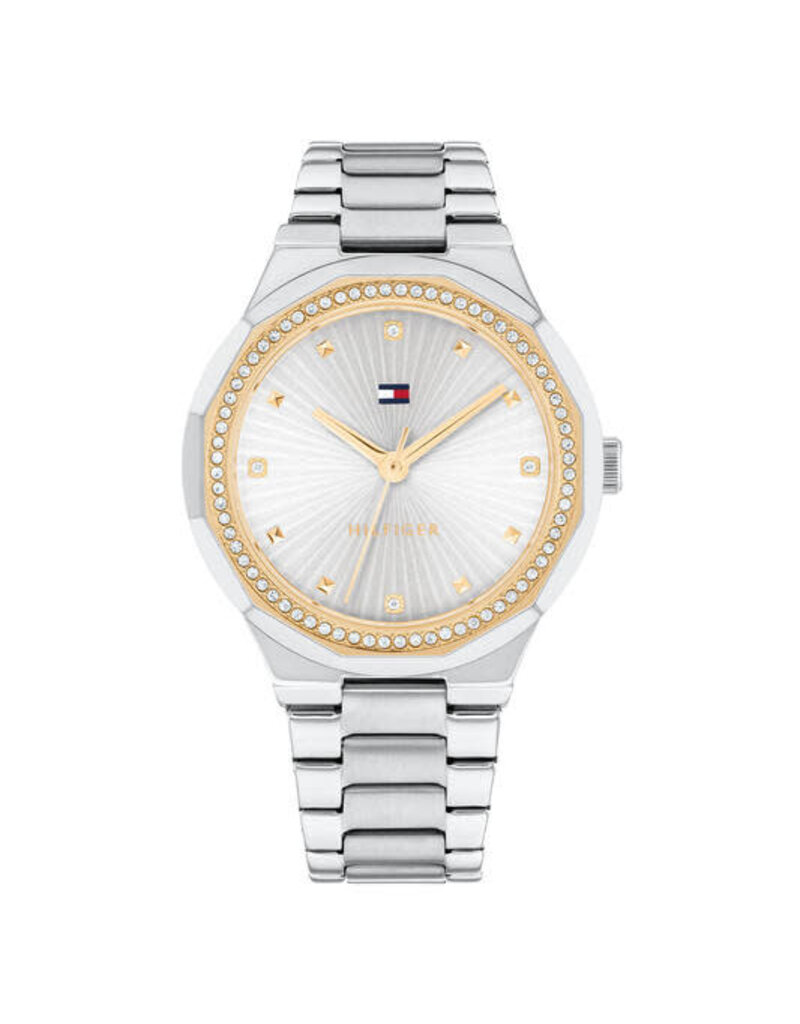 Tommy Hilfiger Tommy Hilfiger horloge TH1782723 Dames Piper staal met goudkleurige bezel met zirkonia's