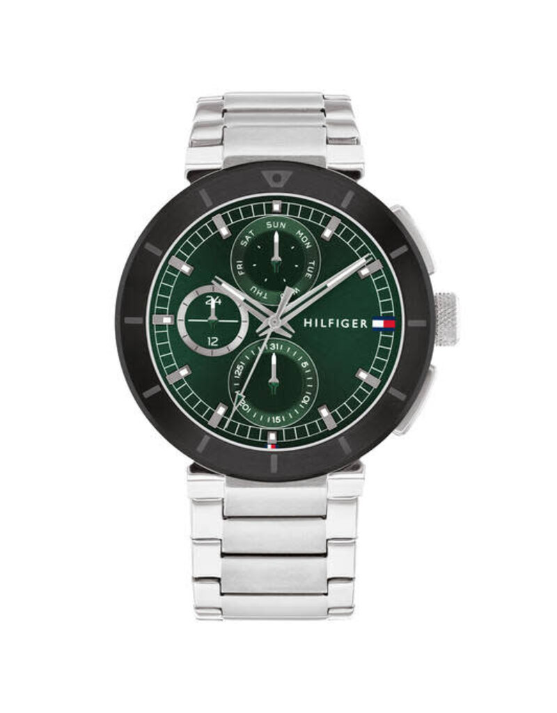 Tommy Hilfiger Tommy Hilfiger horloge TH1792117 Heren Lorenzo groene wijzerplaat met zwarte bezel