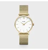 Cluse CW0101203007  Minuit Mesh Gold White horloge