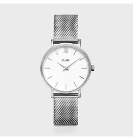Cluse Cluse Horloge CW0101203002 Minuit Mesh Silver White Quartz Ø 33mm