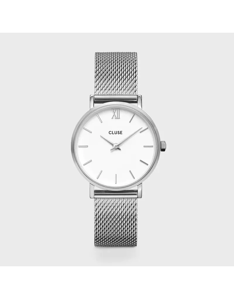 Cluse Cluse Horloge CW0101203002 Minuit Mesh Silver White Quartz Ø 33mm