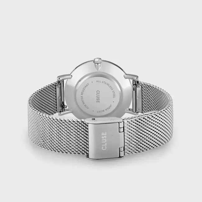Cluse Cluse Horloge CW0101203002 Minuit Mesh Silver White Quartz Ø 33mm