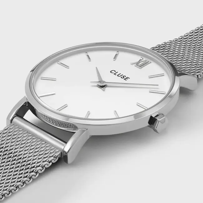 Cluse Cluse Horloge CW0101203002 Minuit Mesh Silver White Quartz Ø 33mm