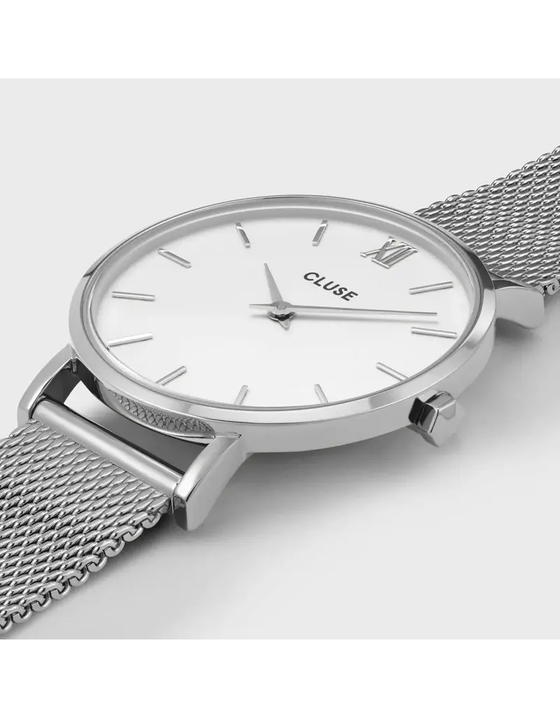 Cluse Cluse Horloge CW0101203002 Minuit Mesh Silver White Quartz Ø 33mm