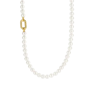 Ti Sento Milano Ti Sento Collier 34050YP/45 Geelgouden Plating met Parels 45cm