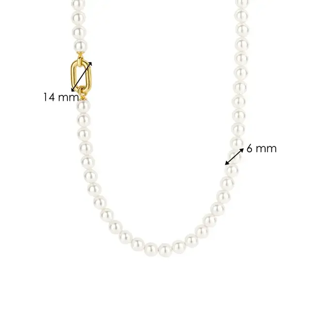 Ti Sento Milano Ti Sento Collier 34050YP/45 Geelgouden Plating met Parels 45cm