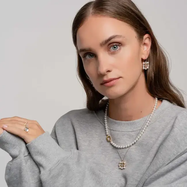 Ti Sento Milano Ti Sento Collier 34050YP/45 Geelgouden Plating met Parels 45cm