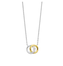 Ti Sento Milano Ti Sento Collier 3822SY/48 Zilver Bi-color Twee Ringen 38-48cm