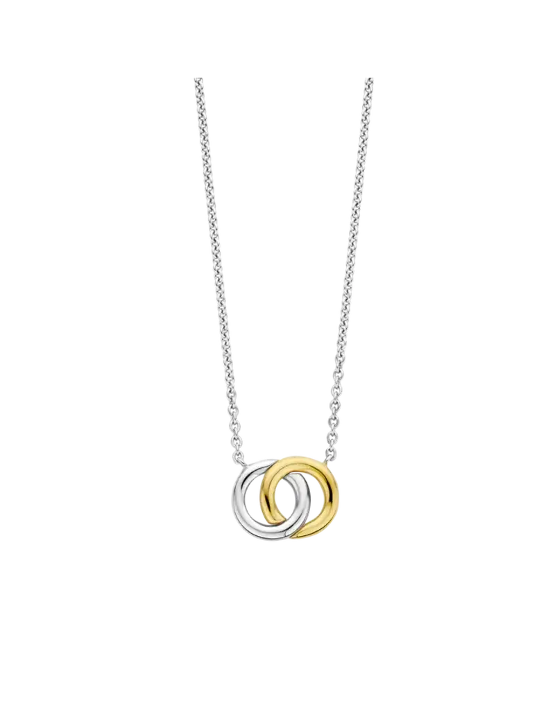 Ti Sento Milano Ti Sento Collier 3822SY/48 Zilver Bi-color Twee Ringen 38-48cm