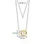 Ti Sento Milano Ti Sento Collier 3822SY/48 Zilver Bi-color Twee Ringen 38-48cm