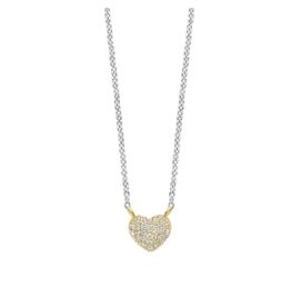 Ti Sento Milano Ti Sento Collier 3899ZY/42 collier met goldplated hart ingezet met zirkonia's