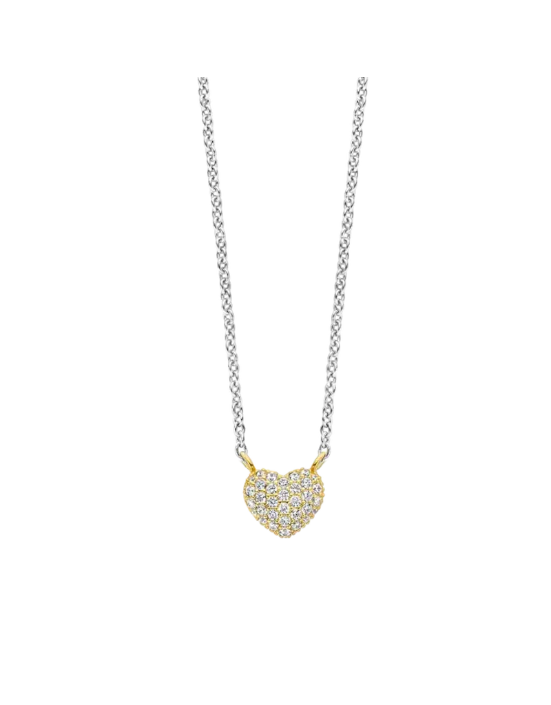 Ti Sento Milano Ti Sento Collier 3899ZY/42 Zilver Bi-color Hart en Zirkonia 38-48cm