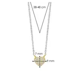 Ti Sento Milano Ti Sento Collier 3899ZY/42 Zilver Bi-color Hart en Zirkonia 38-48cm