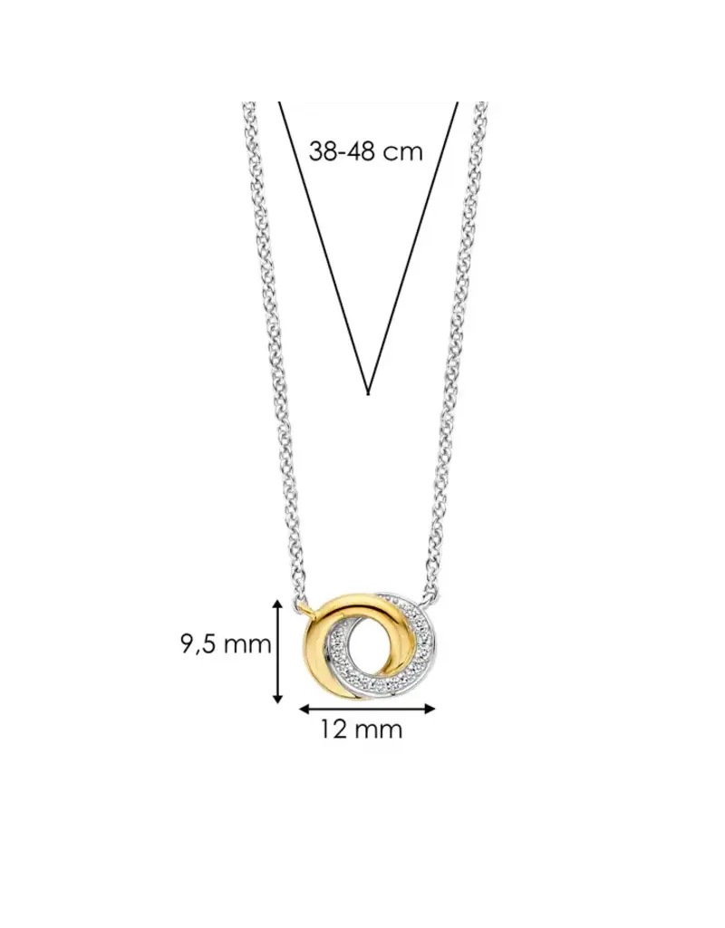 Ti Sento Milano Ti Sento Collier 3915ZY/42 Zilver Bi-color en Zirkonia 38-48cm