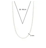 Ti Sento Milano Ti Sento Collier 3962PW/42 Zilver Gerhodineerd met Parels 42cm