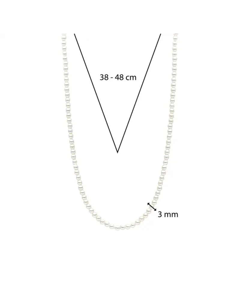 Ti Sento Milano Ti Sento Collier 3962PW/42 Zilver Gerhodineerd met Parels 42cm