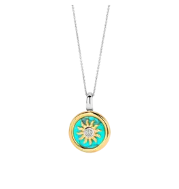 Ti Sento Milano Ti Sento Collier 6831TQ Hanger turquoise zon met ketting