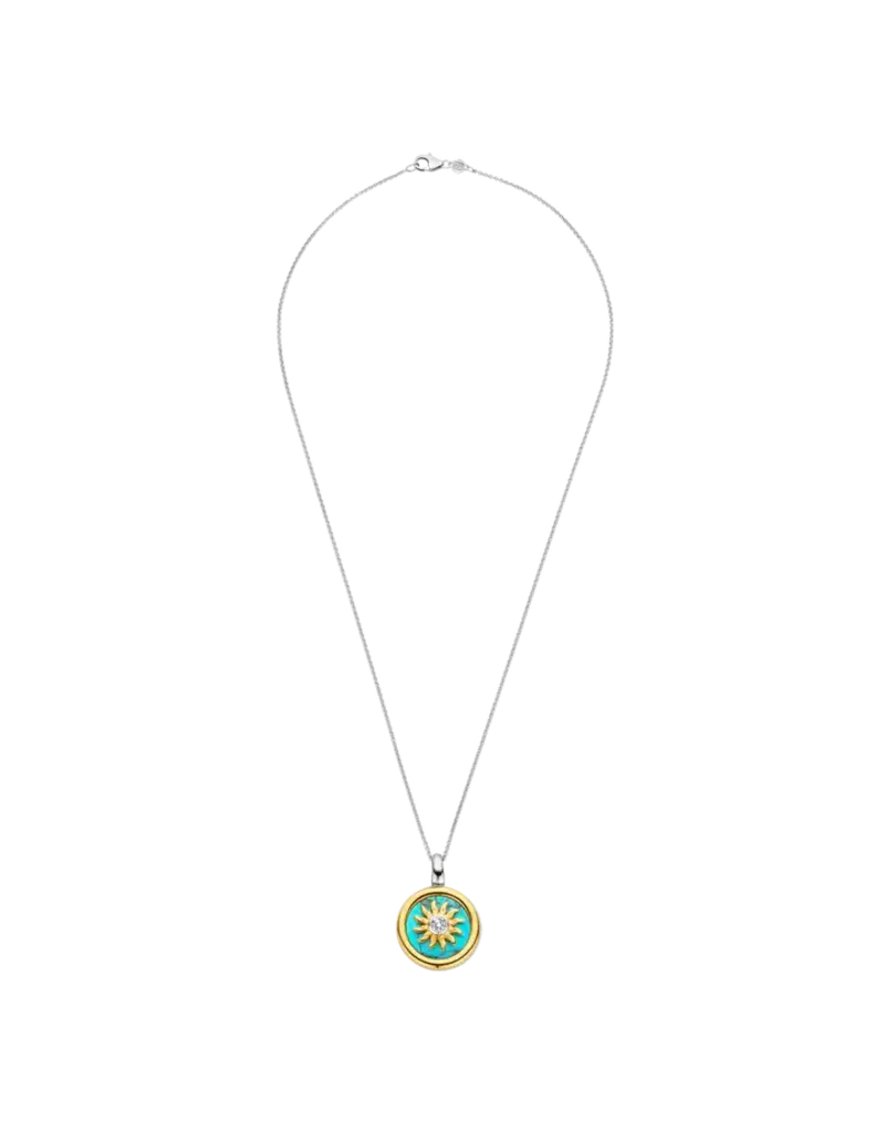 Ti Sento Milano Ti Sento Collier 6831TQ Zilver Bi-color Turquoise Zon 45cm