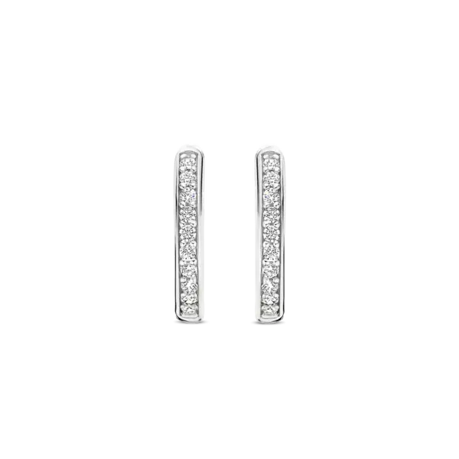 Ti Sento Milano Ti Sento Oorbellen 7812ZI Zilver Gerhodineerd met Zirkonia 14mm