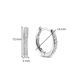 Ti Sento Milano Ti Sento Oorbellen 7812ZI Zilver Gerhodineerd met Zirkonia 14mm